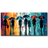 Painting by Numbers Panorama Abstract People with Umbrella II